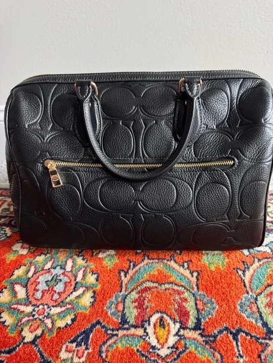 Coach Large Rowan in Black Signature Leather - Picture 2 of 6